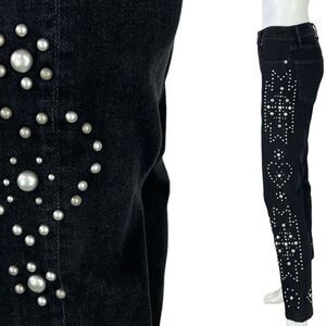 Polo Ralph Lauren The Callen High Rise Slim Black Jeans with Metal Studding 27